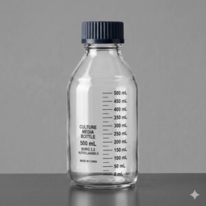 Culture Media Bottle Glass with Screw Cap Borosilicate 3.3