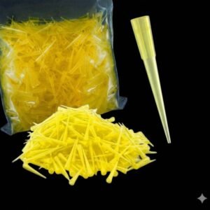 Yellow micropipette tips laboratory consumables